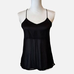 Express Sheer Black Fishnet Top Vintage Y2K XSmall